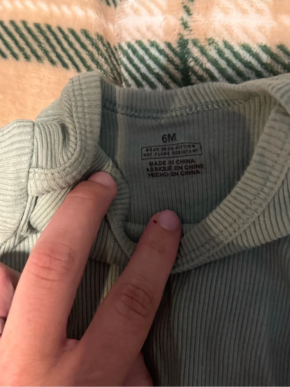 Ribbed Sage Green Baby One-Piece Bodysuit